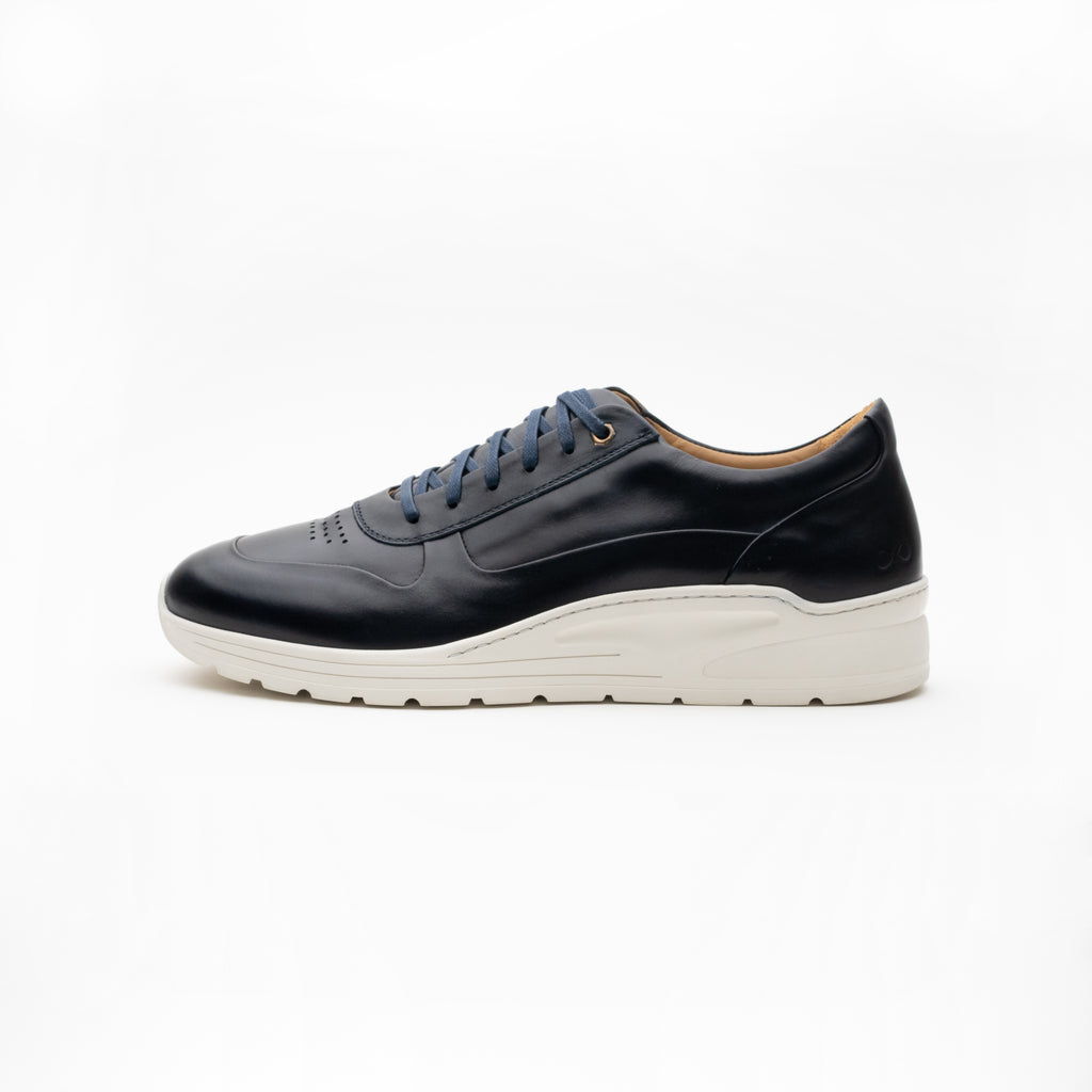 Trainer Sneaker in Navy Museum Calf Leather