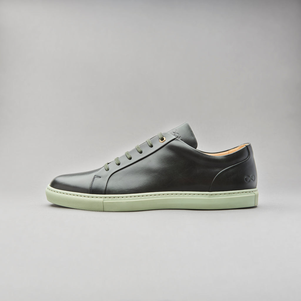 Low Top Court Sneaker in Alloro Museum Calf Leather