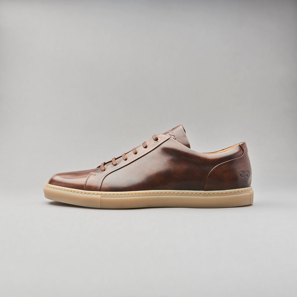 Low Top Court Sneaker in Chelmer Museum Calf Leather