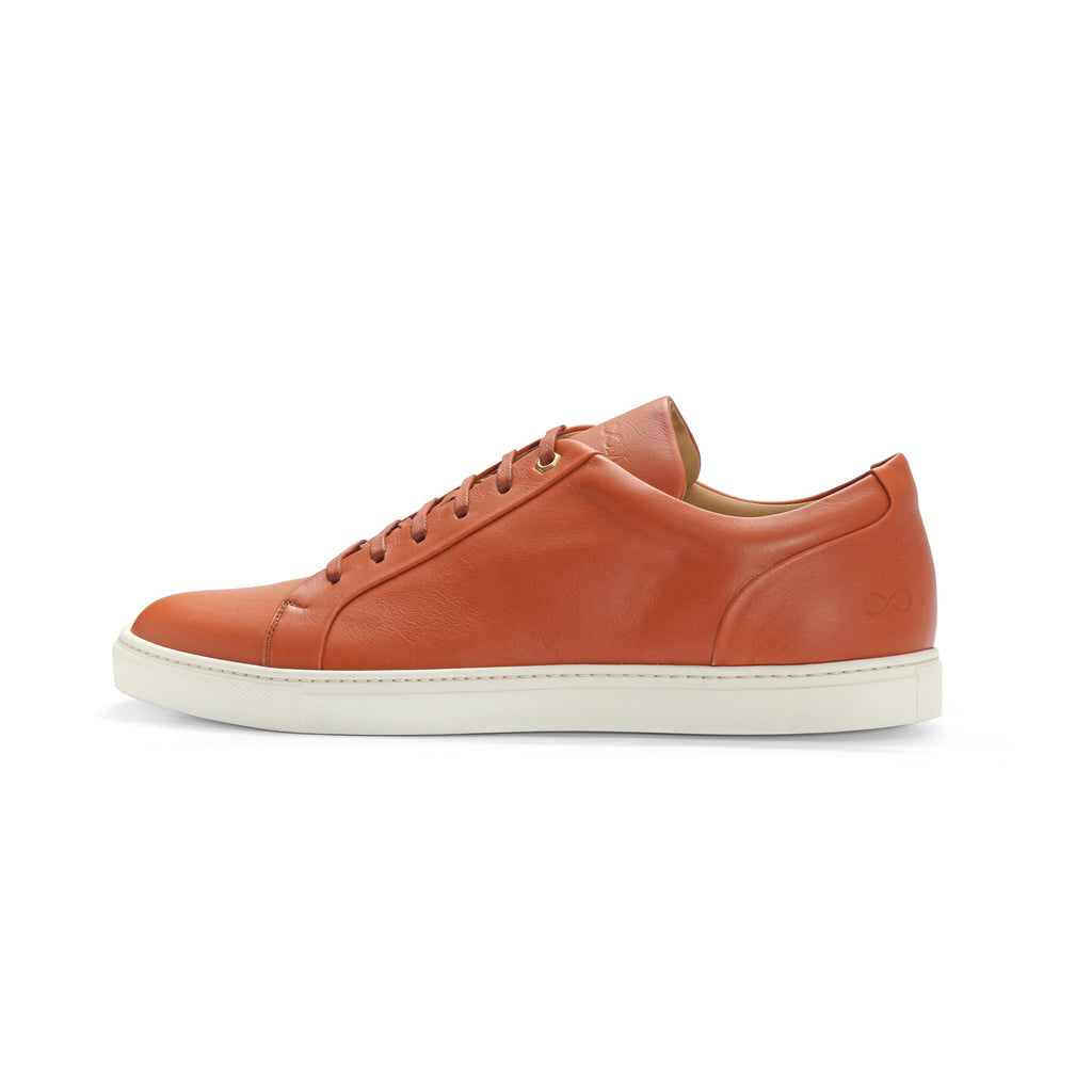 Low Top Court Sneaker in Cotto Smooth Calf Leather